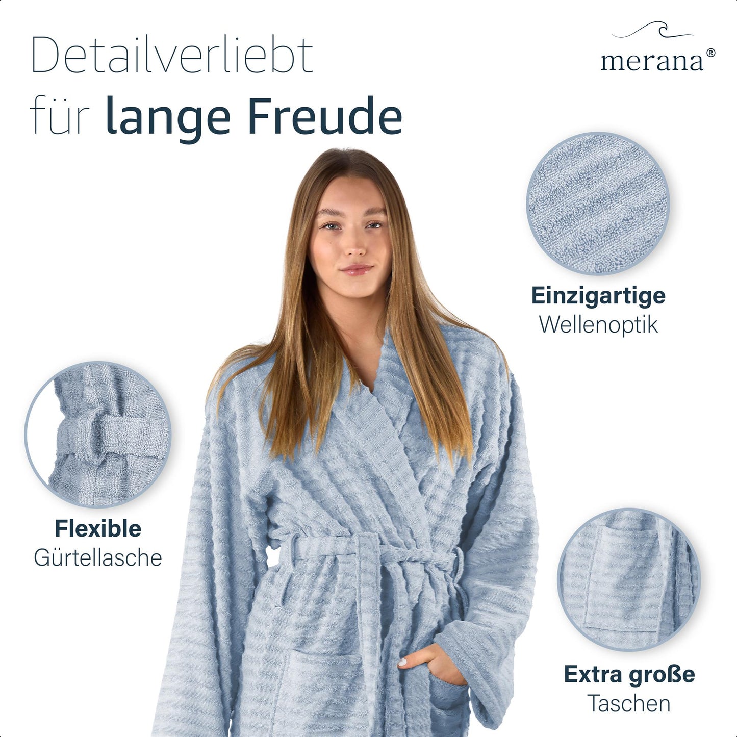 Merana OSLO Bademantel Unisex Arctic Blue