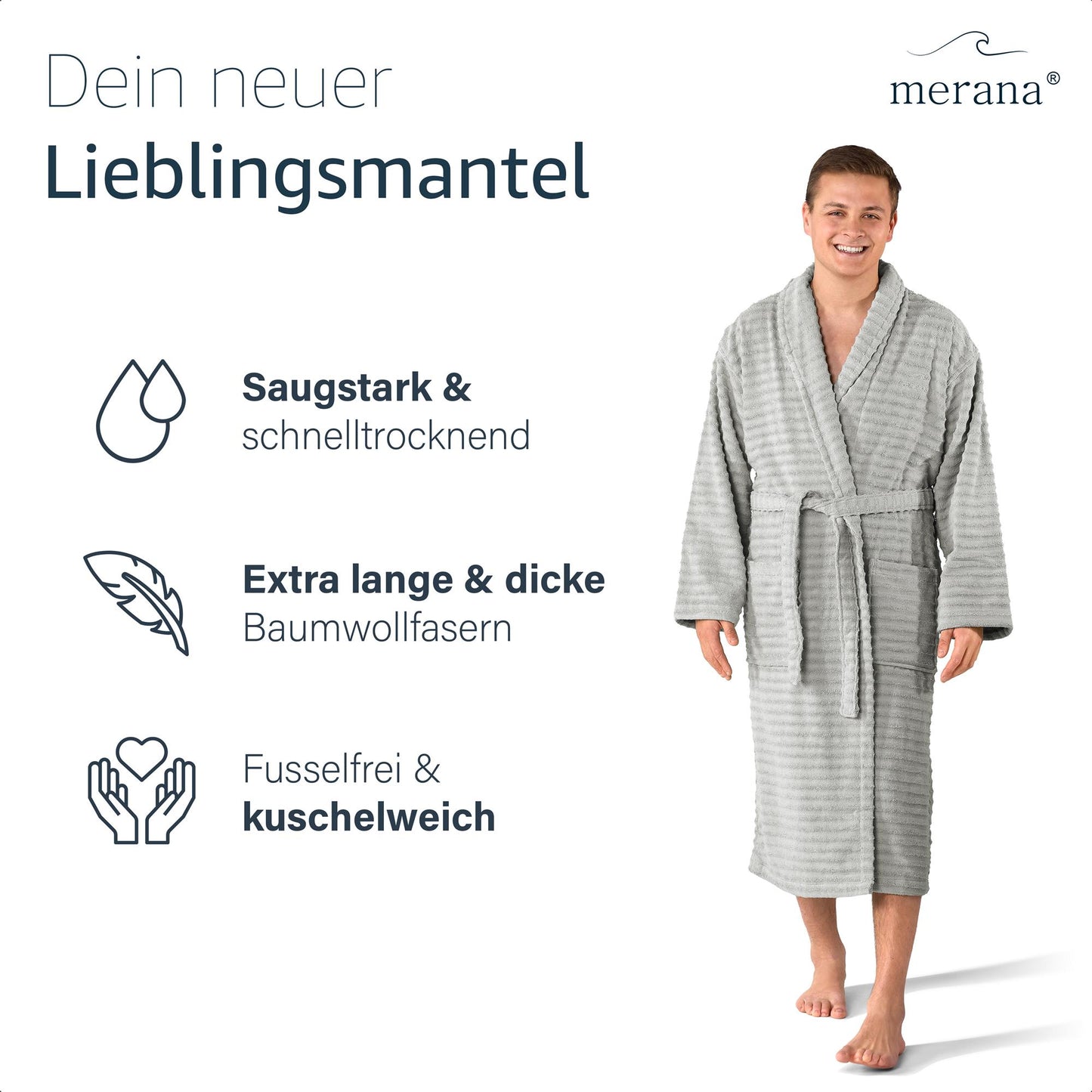 Merana OSLO Bademantel Unisex Seal Grey