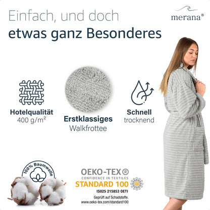 Merana OSLO Bademantel Unisex Seal Grey