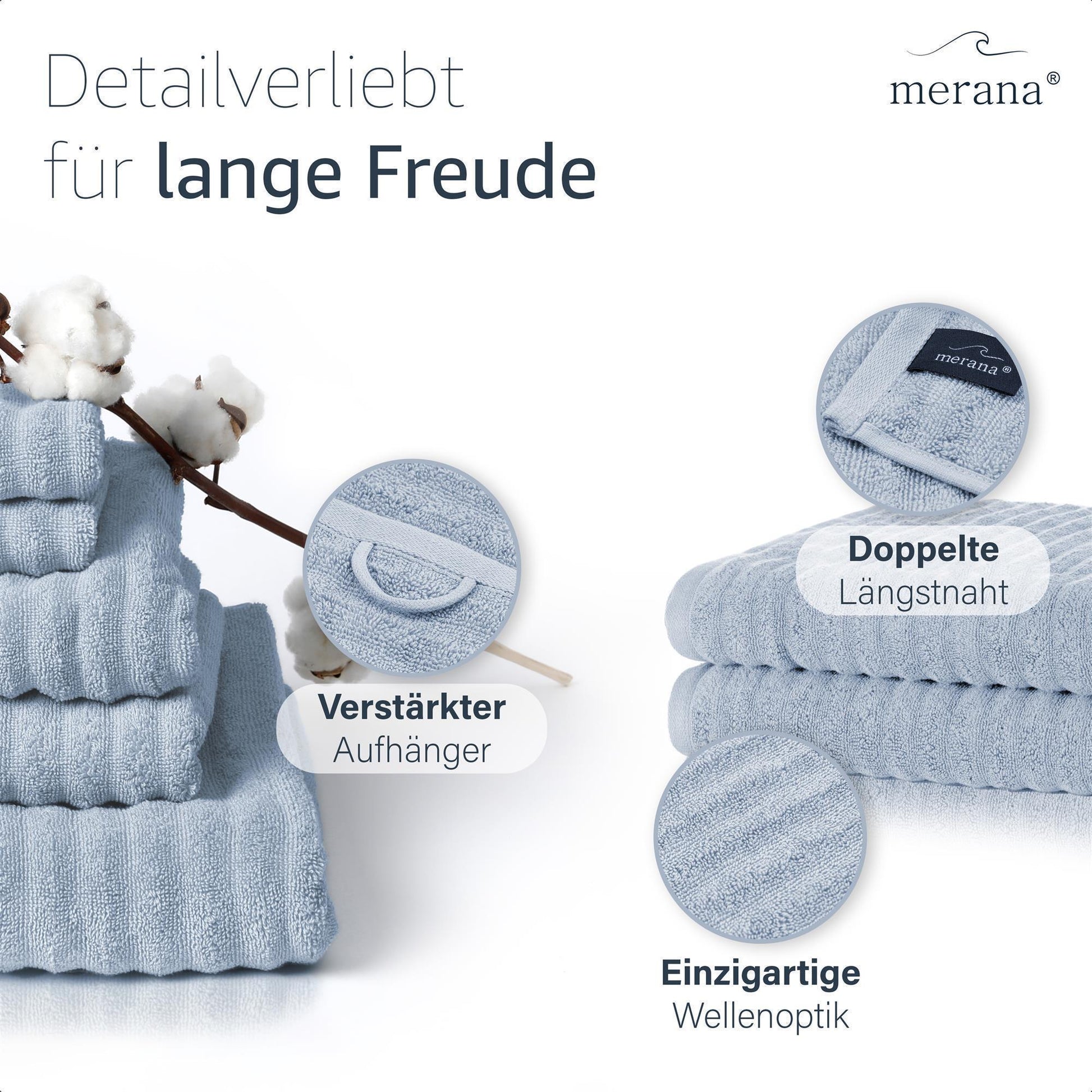 Merana OSLO Duschtuch 2er Set Arctic Blue