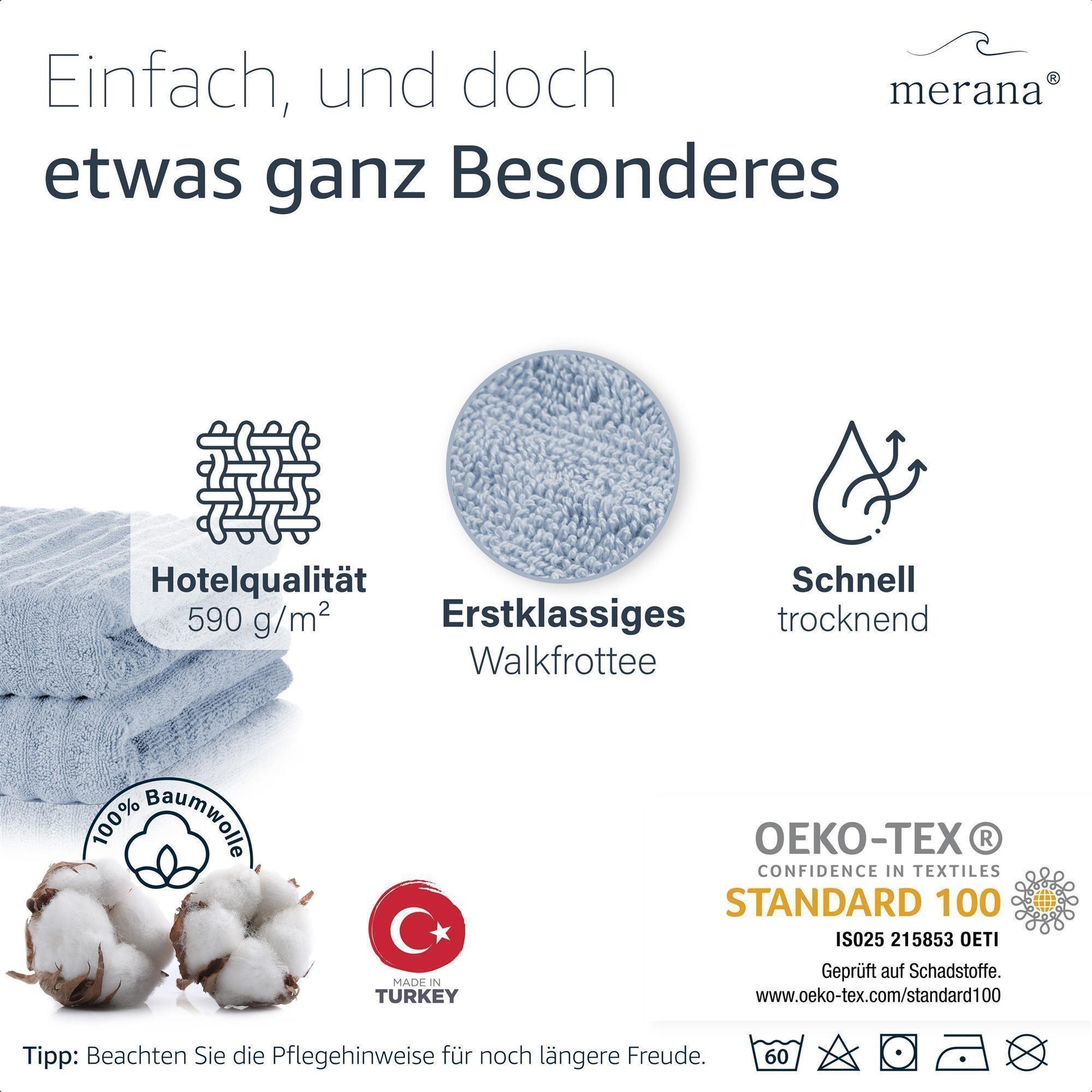 Merana OSLO Duschtuch 2er Set Arctic Blue