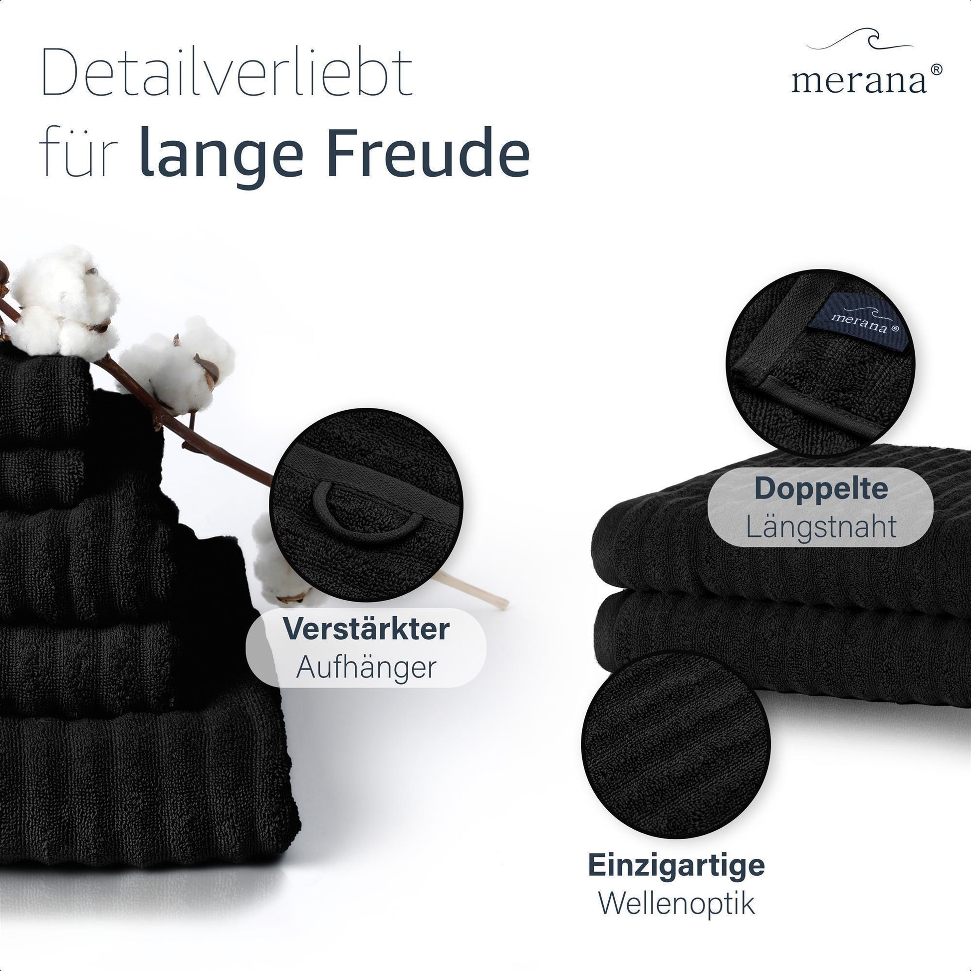 Merana OSLO Duschtuch 2er Set Deep Black