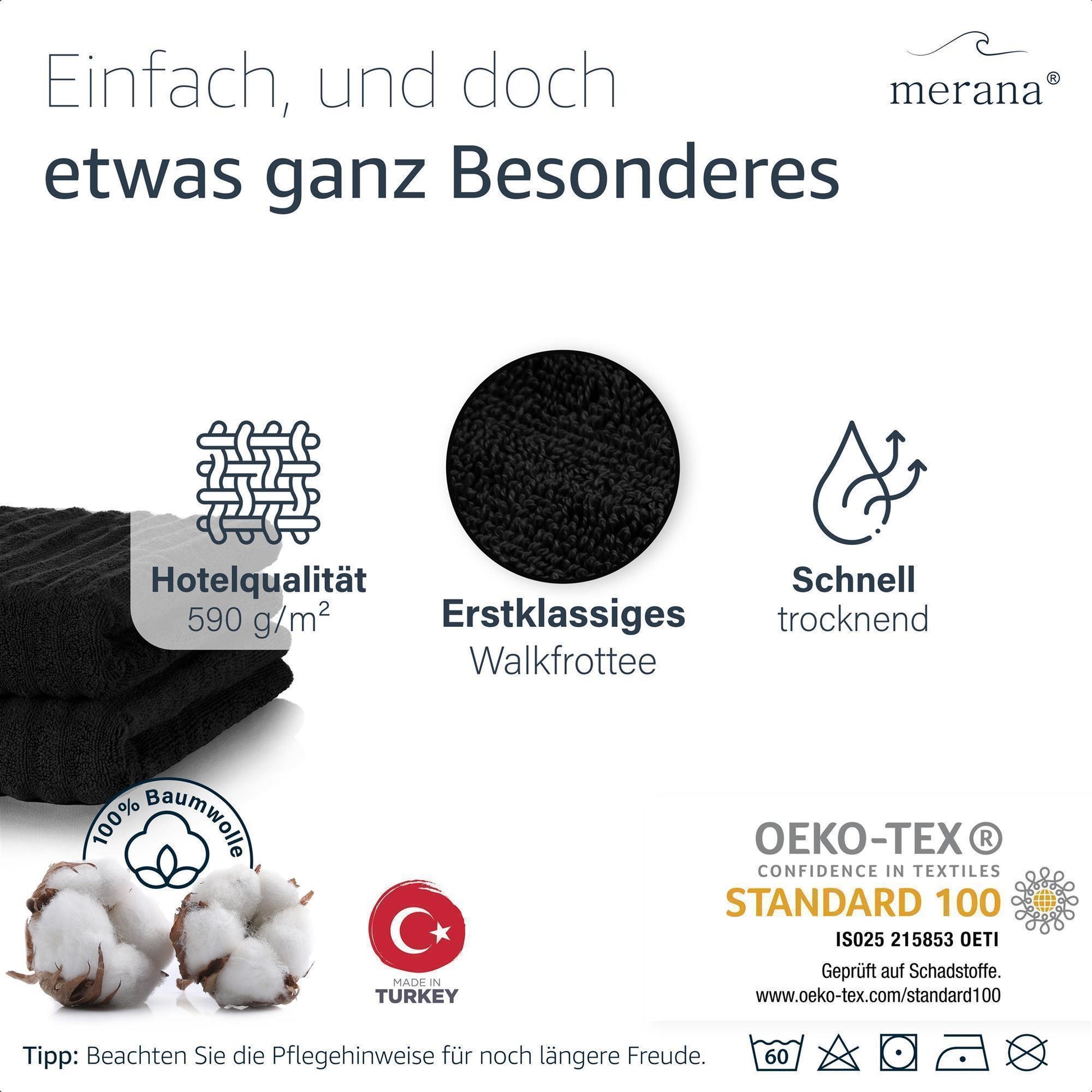 Merana OSLO Duschtuch 2er Set Deep Black