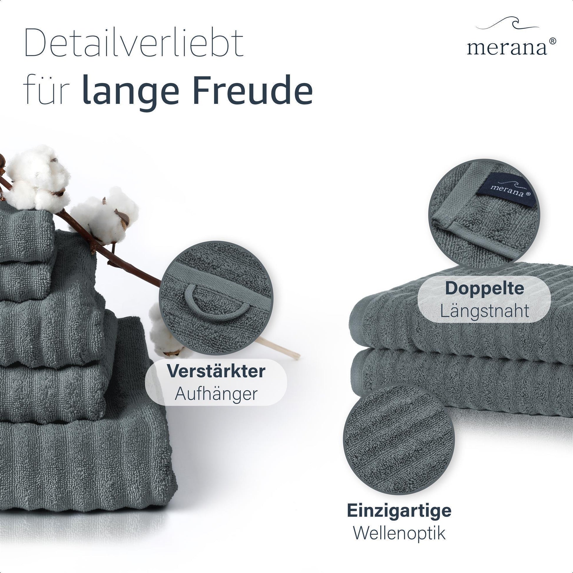 Merana OSLO Duschtuch 2er Set Mountain Grey