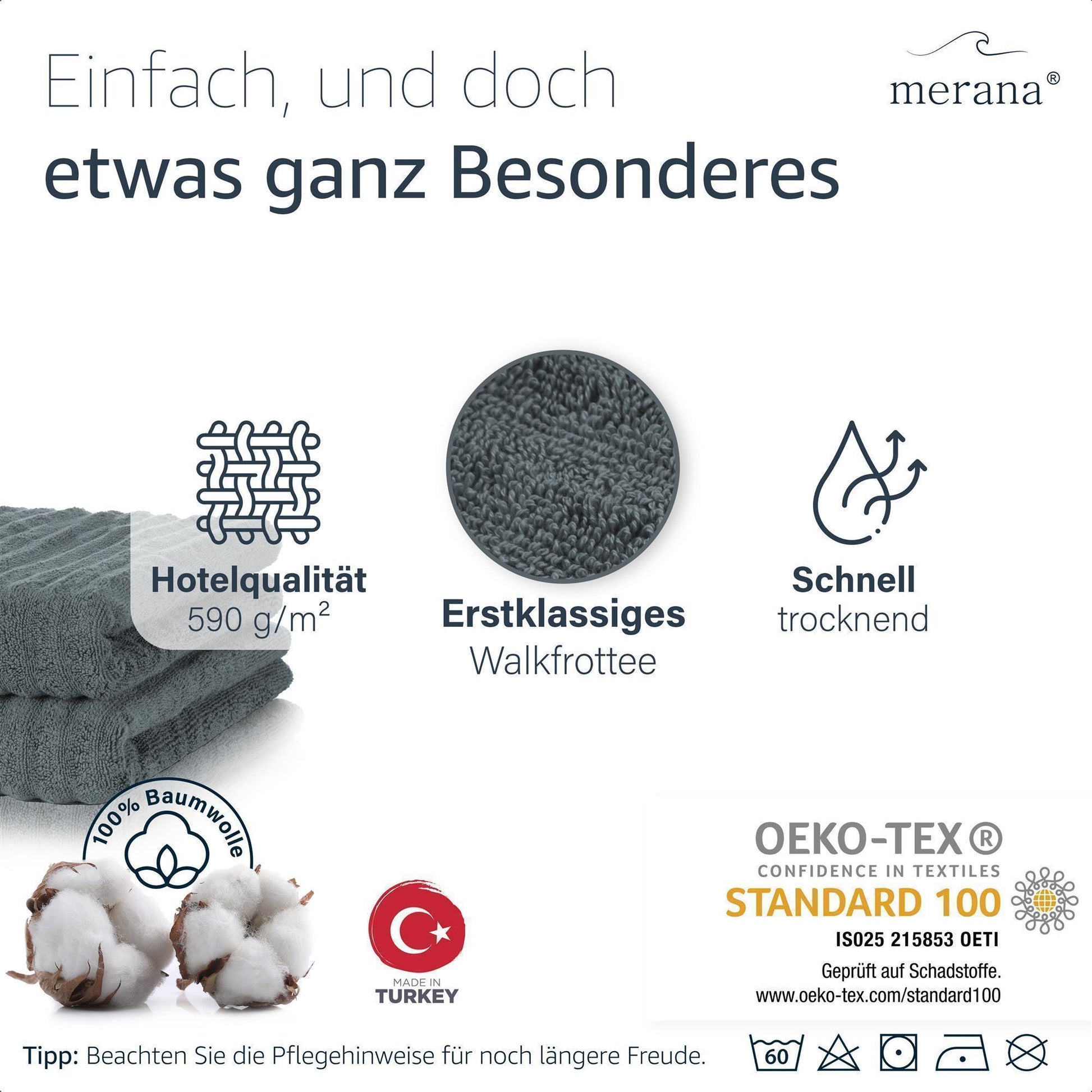 Merana OSLO Duschtuch 2er Set Mountain Grey