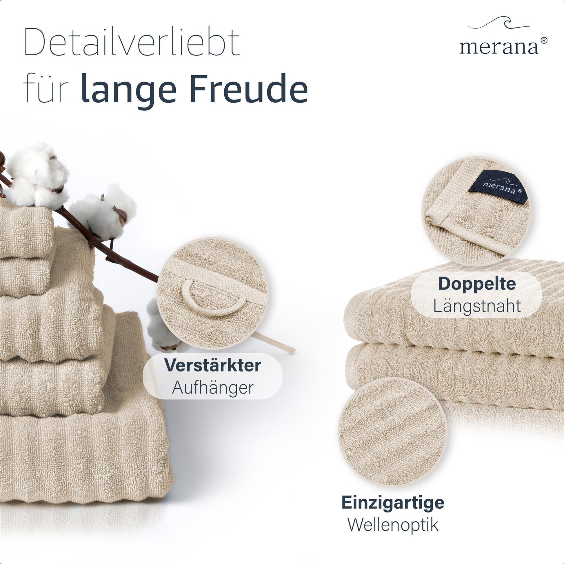 Merana OSLO Duschtuch 2er Set Nature Beige