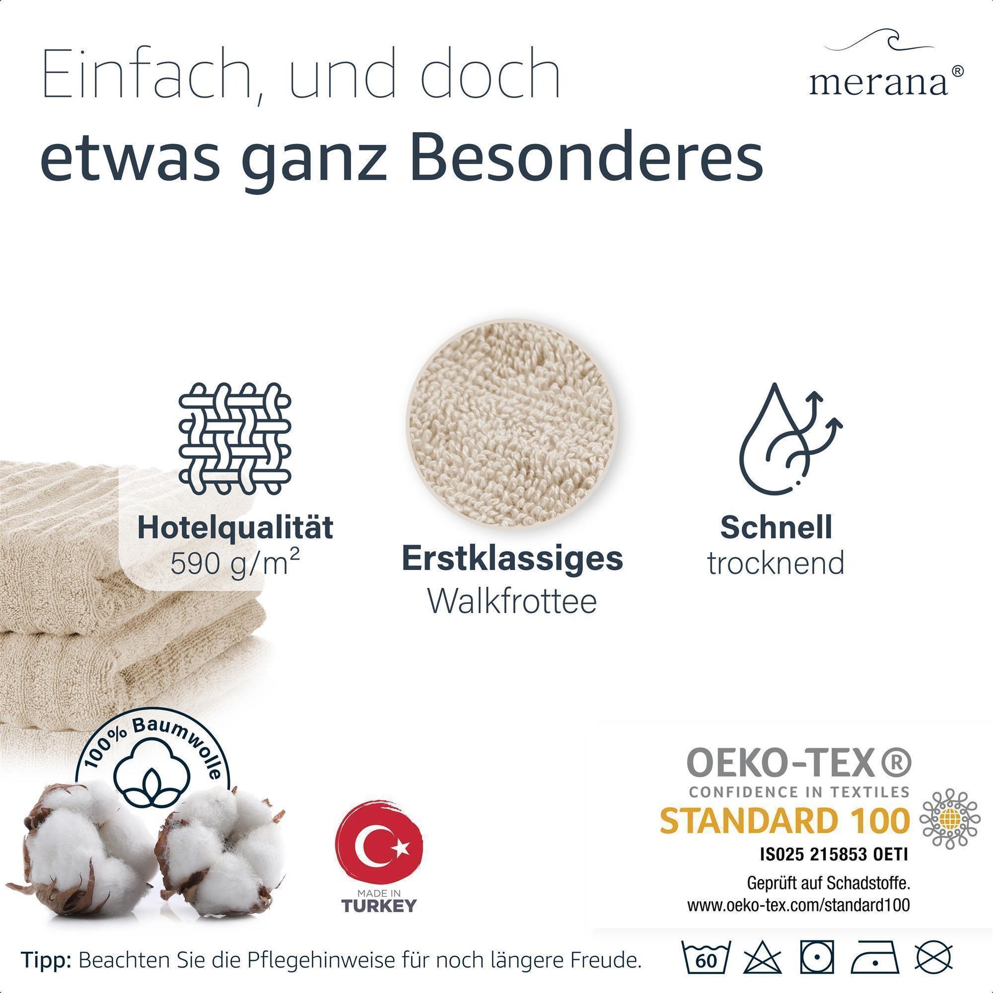 Merana OSLO Duschtuch 2er Set Nature Beige