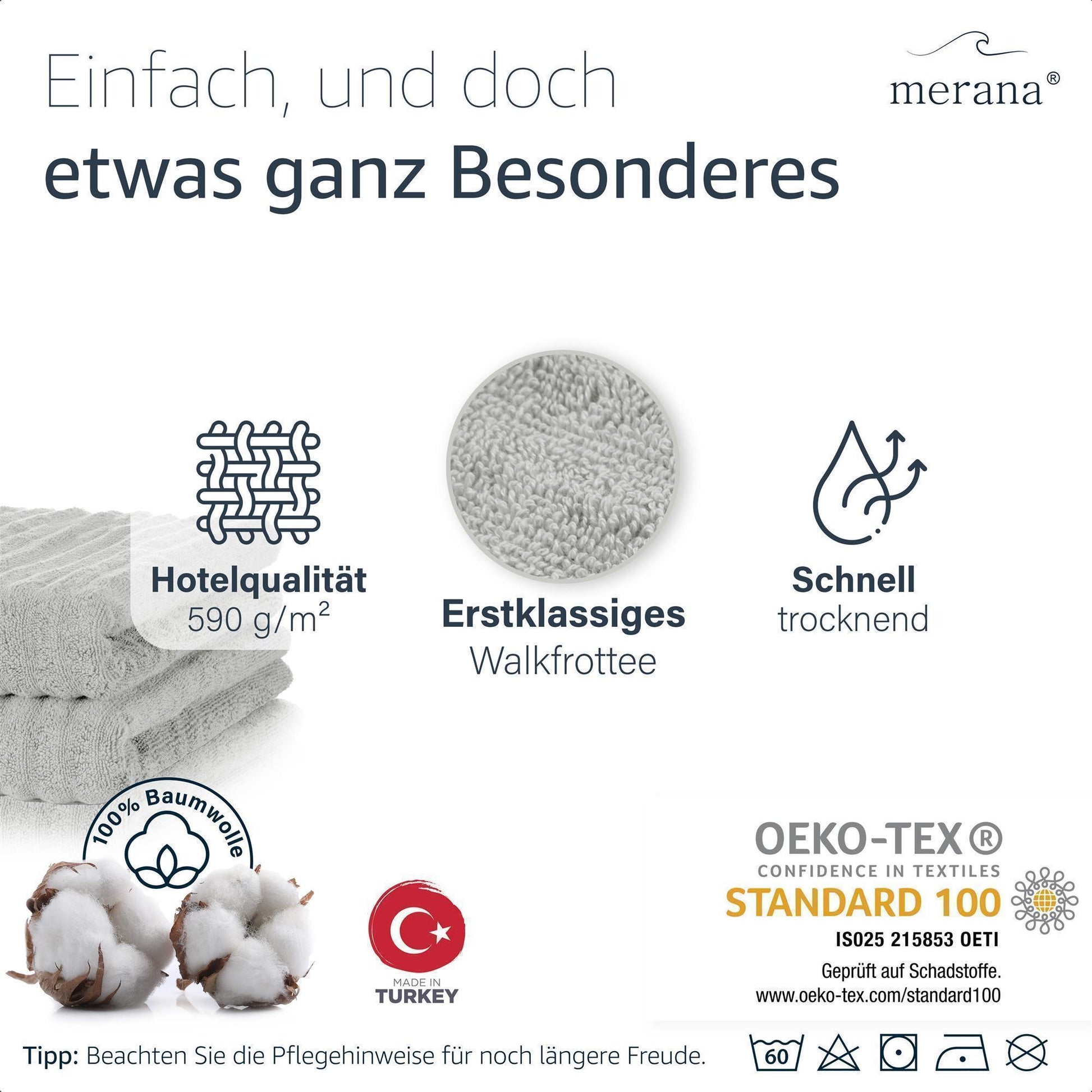 Merana OSLO Duschtuch 2er Set Seal Grey