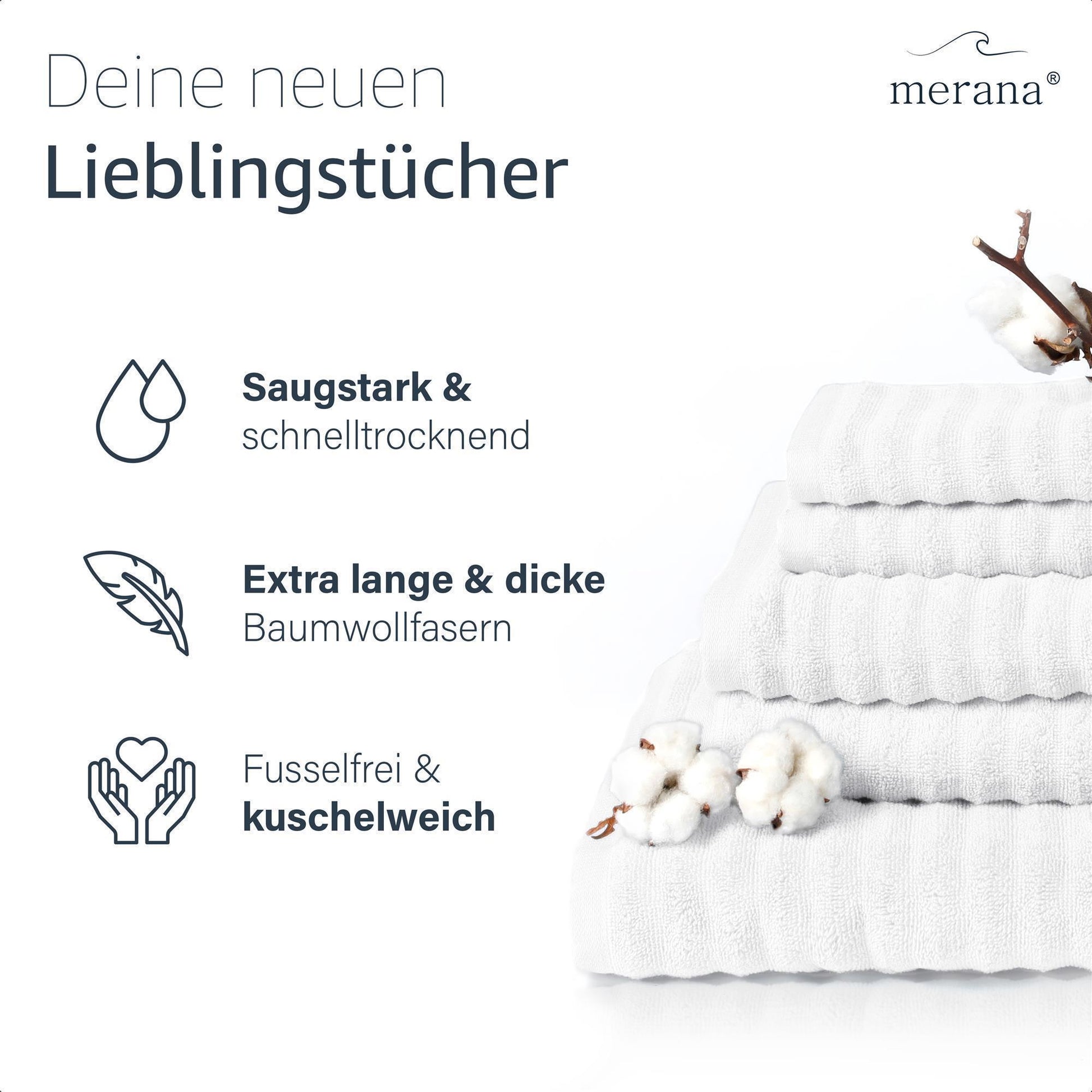 Merana OSLO Duschtuch 2er Set Snow White