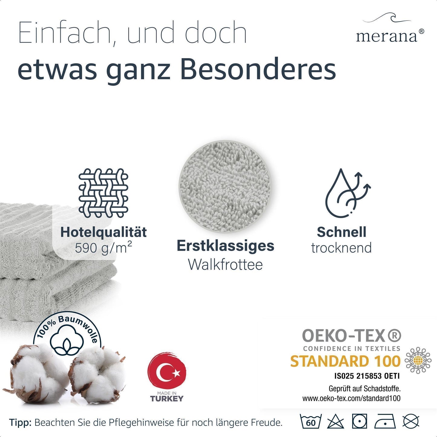 Merana OSLO Gaestetuch 4er Set Seal Grey