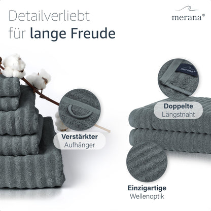 Merana OSLO Handtuch 2er Set Mountain Grey