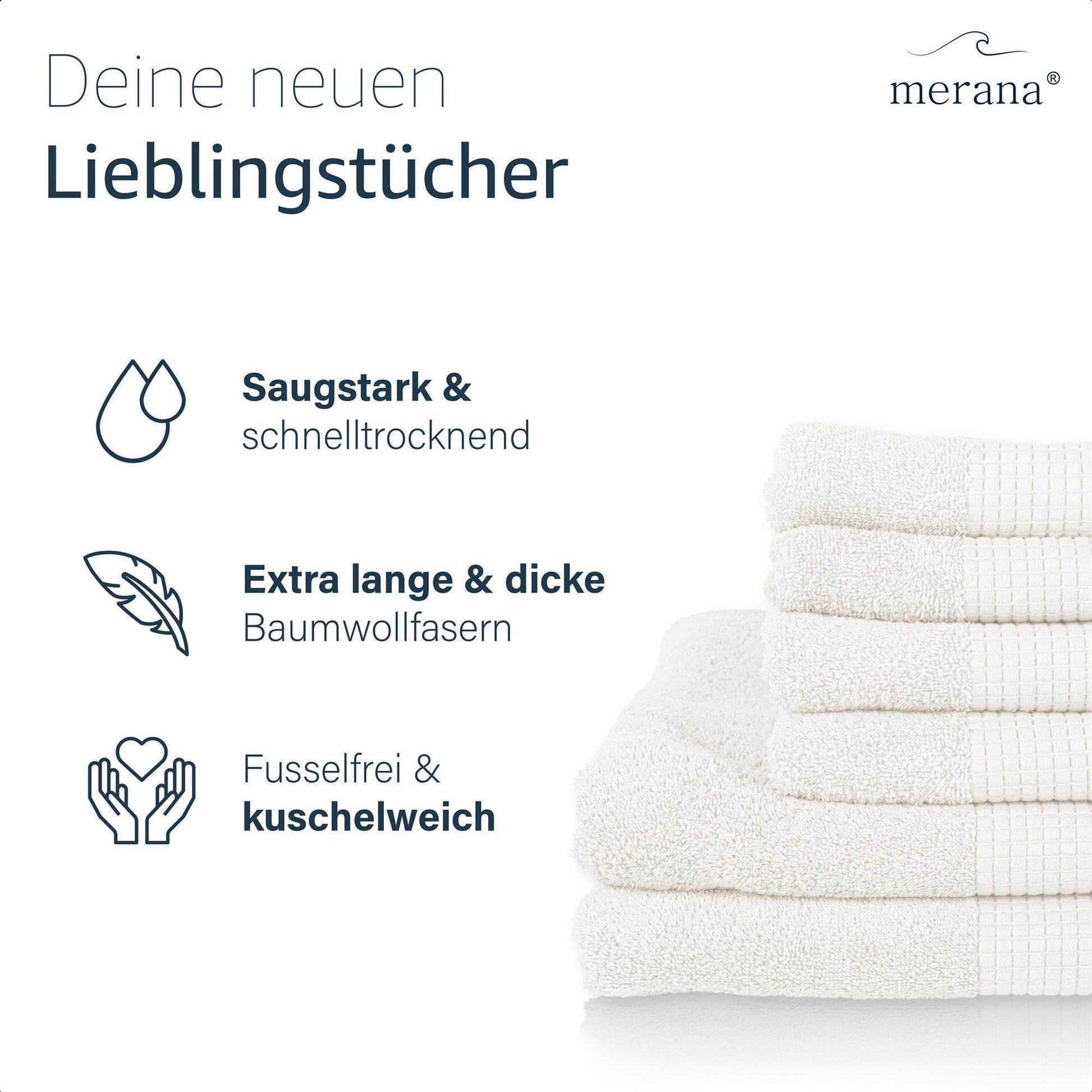 Merana ROME Duschtuch 2er Set Coconut