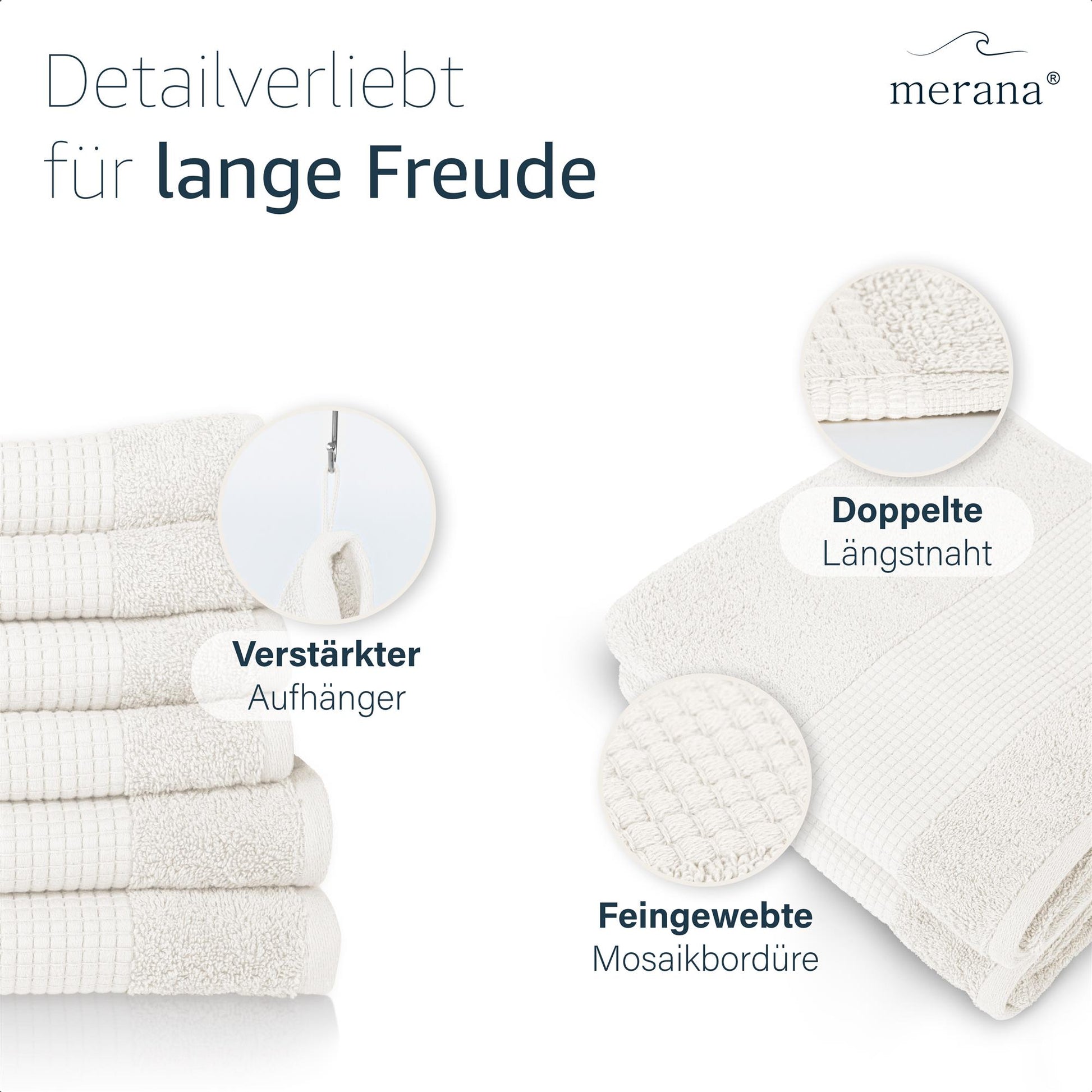 Merana ROME Duschtuch 2er Set Coconut