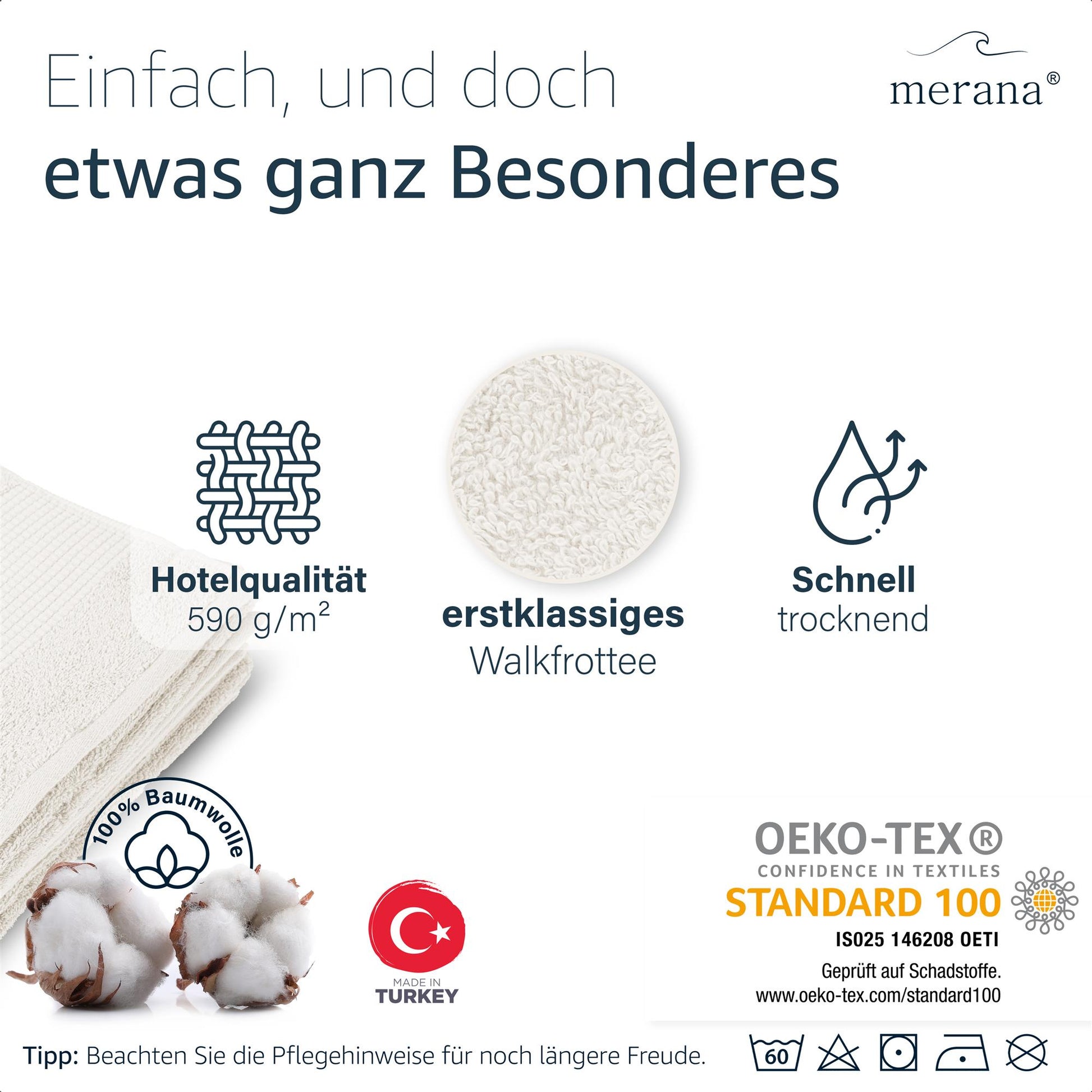 Merana ROME Duschtuch 2er Set Coconut