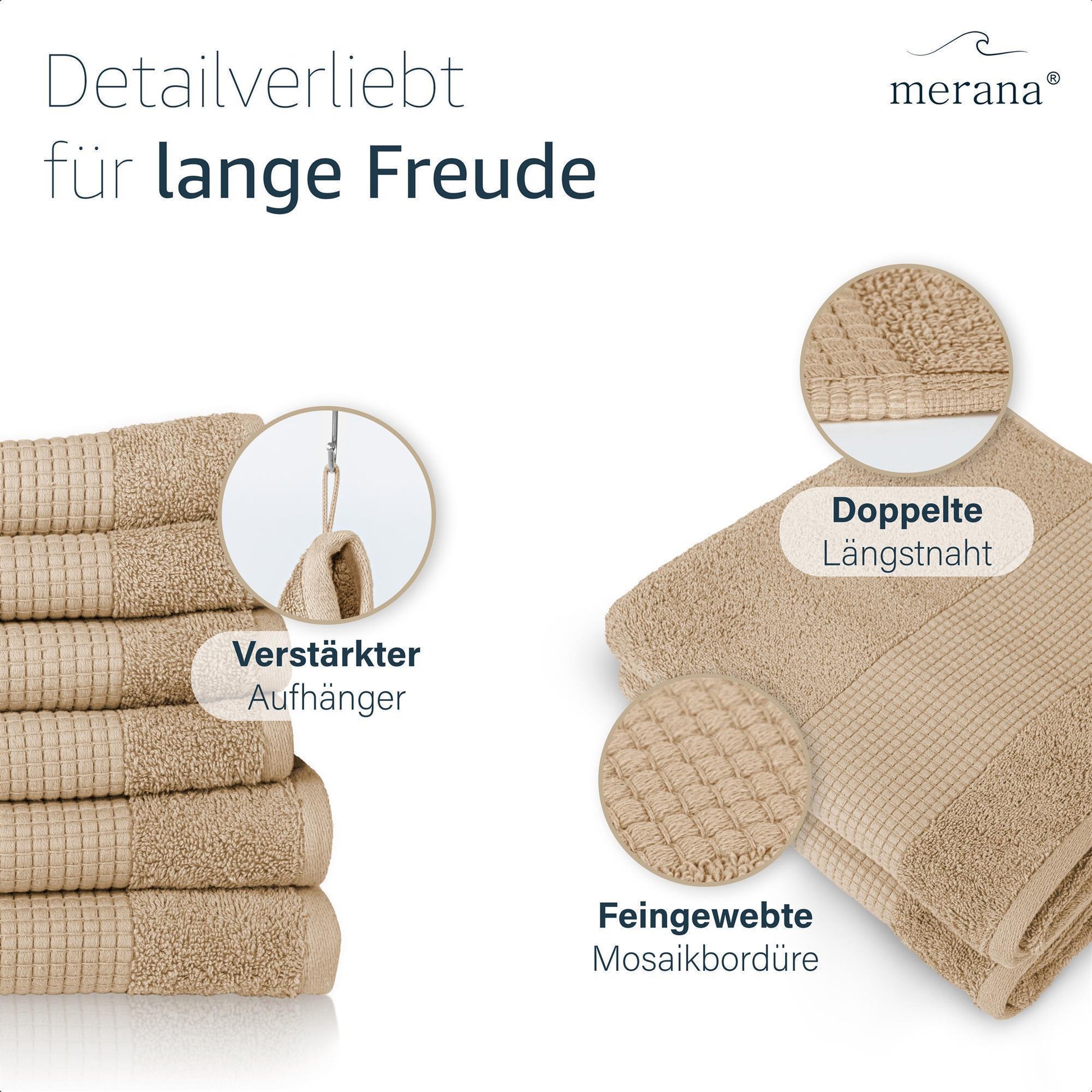 Merana ROME Duschtuch 2er Set Desert Sand