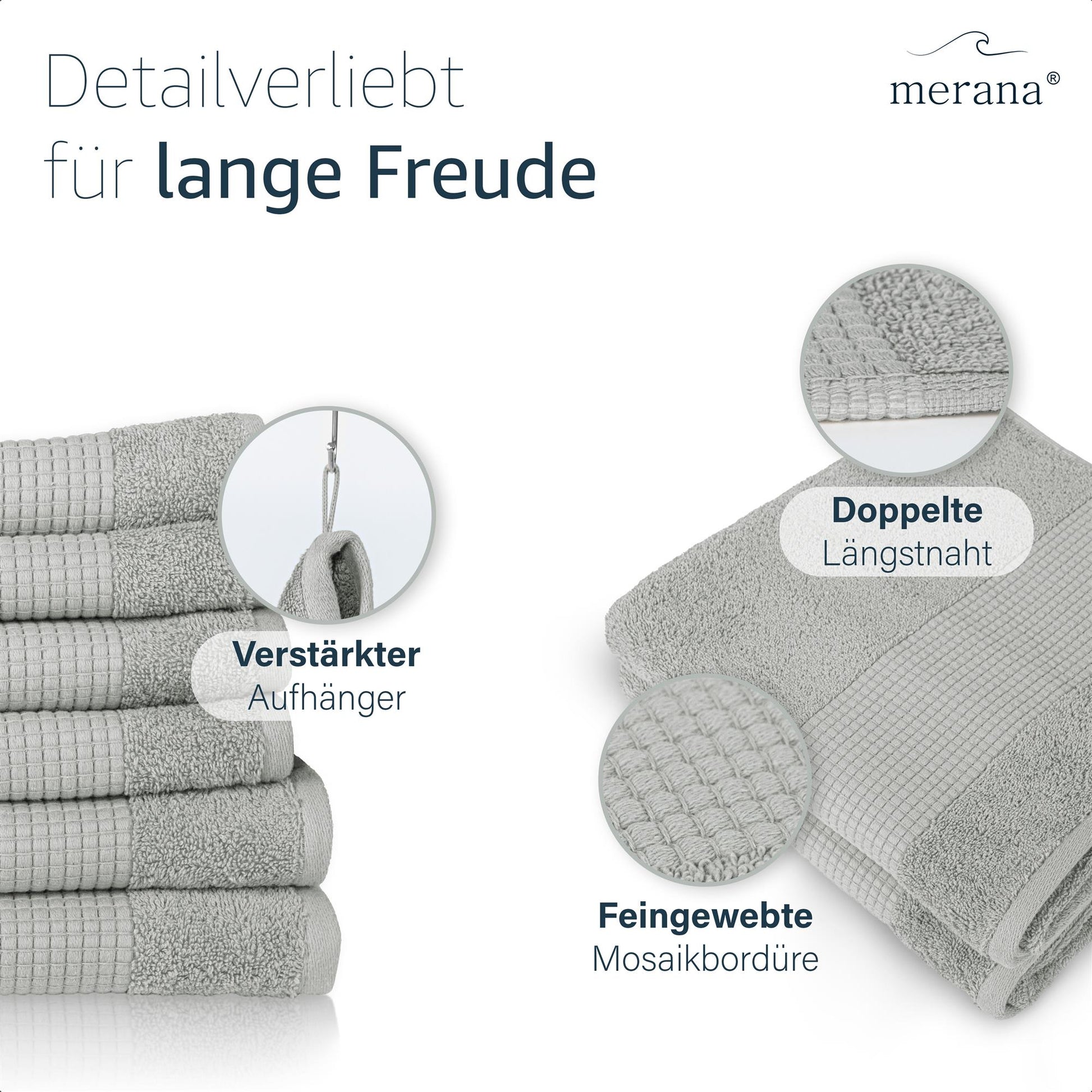 Merana ROME Duschtuch 2er Set Dolphin Grey