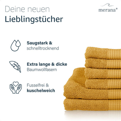 Merana ROME Duschtuch 2er Set Mango Gold