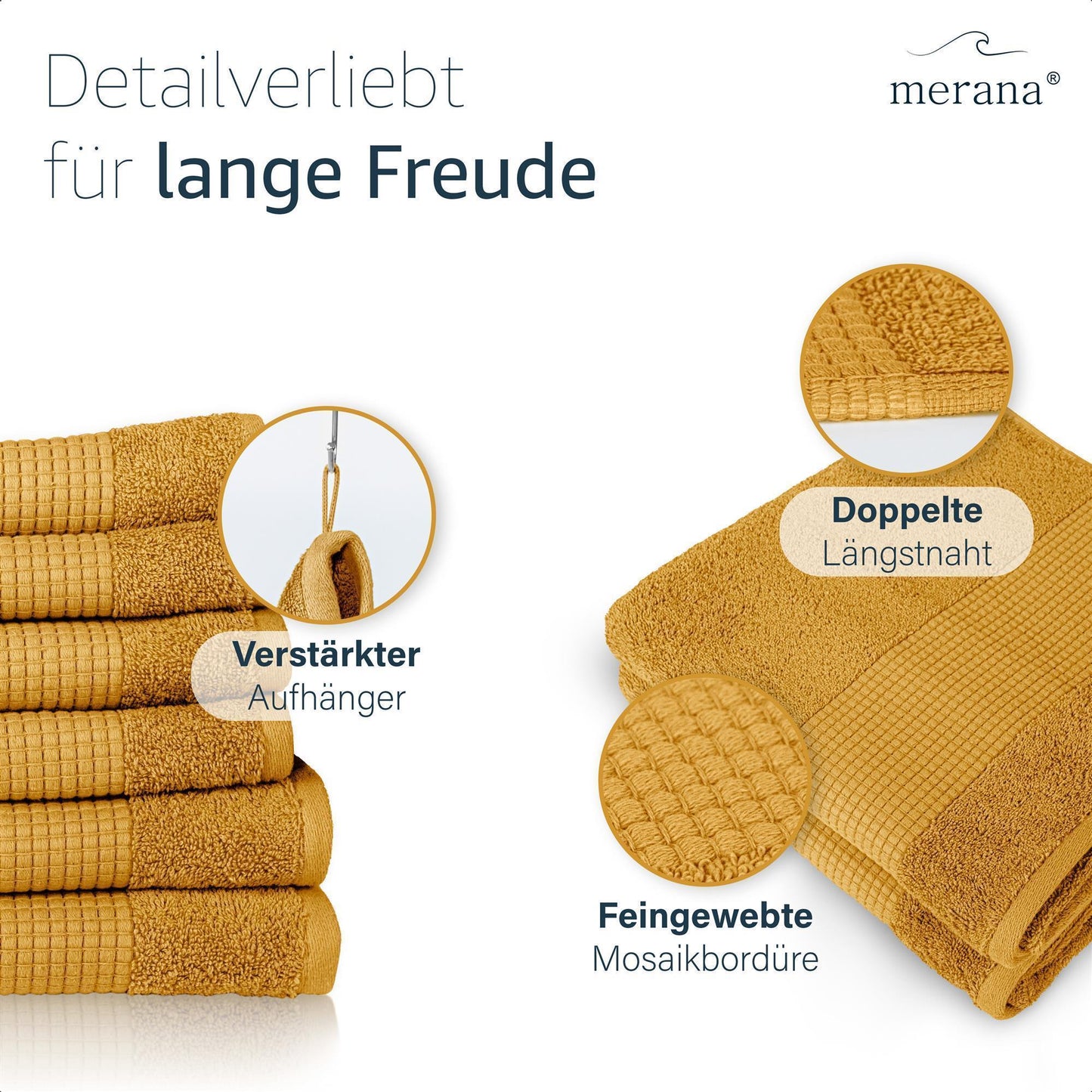 Merana ROME Duschtuch 2er Set Mango Gold