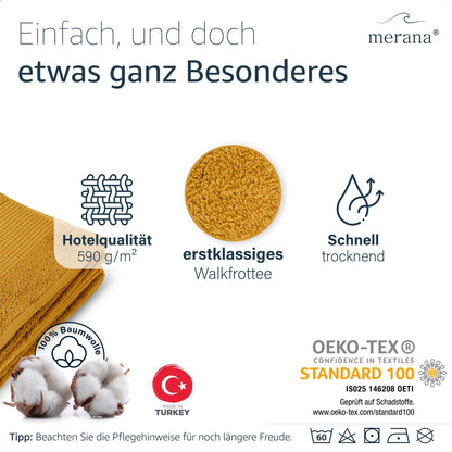 Merana ROME Duschtuch 2er Set Mango Gold