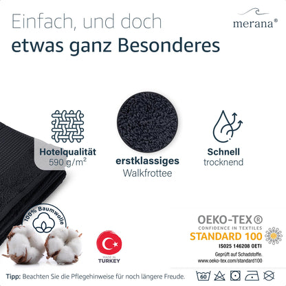 Merana ROME Saunatuch Graphite Black